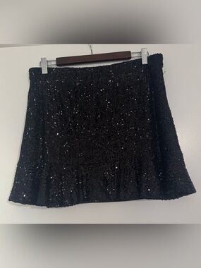 BB Dakota by Steve Madden Sequin Flare Mini Skirt Size Large NWOT
